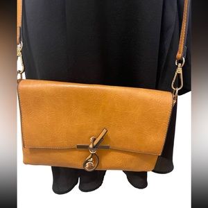 Brown Knot Faux Leather Crossbody
